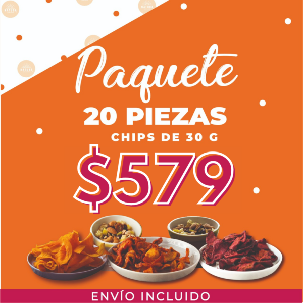 Paquete chips 20 piezas de 30 gr