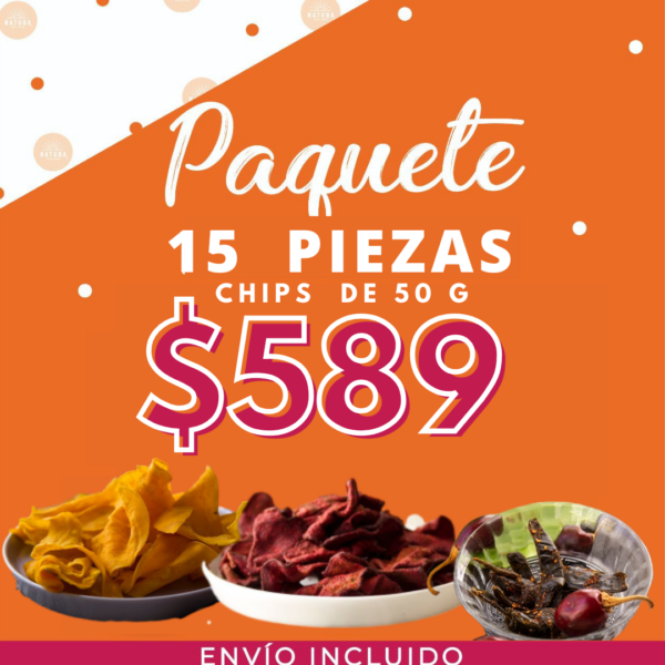 Paquete chips 15 piezas de 50 gr