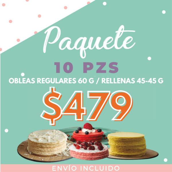 Paquete de obleas de 10 piezas